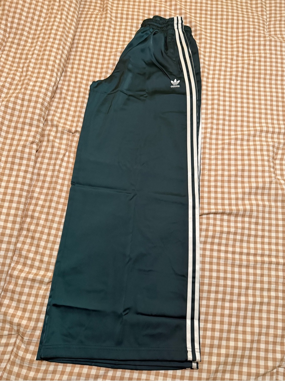 adidas Dark green Joggers with White Three-Stripes